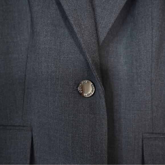 Calvin Klein Women's 10 Dark Gray One Button Front Lined Blazer - Picture 7 of 10